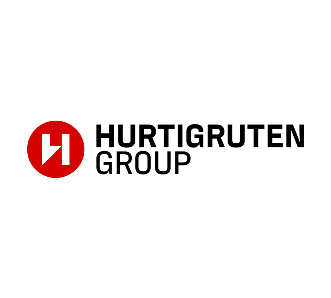 Hurtigruten Group logo with red circle and white stylized ship icon