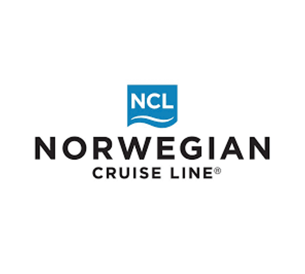 Norwegian Cruise Line logo with blue NCL badge and wave symbol