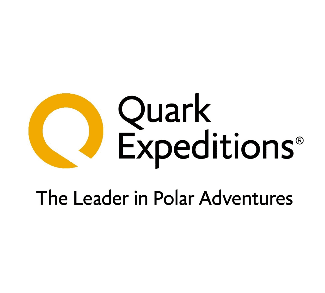 Quark Expeditions logo with yellow Q symbol and tagline "The Leader in Polar Adventures