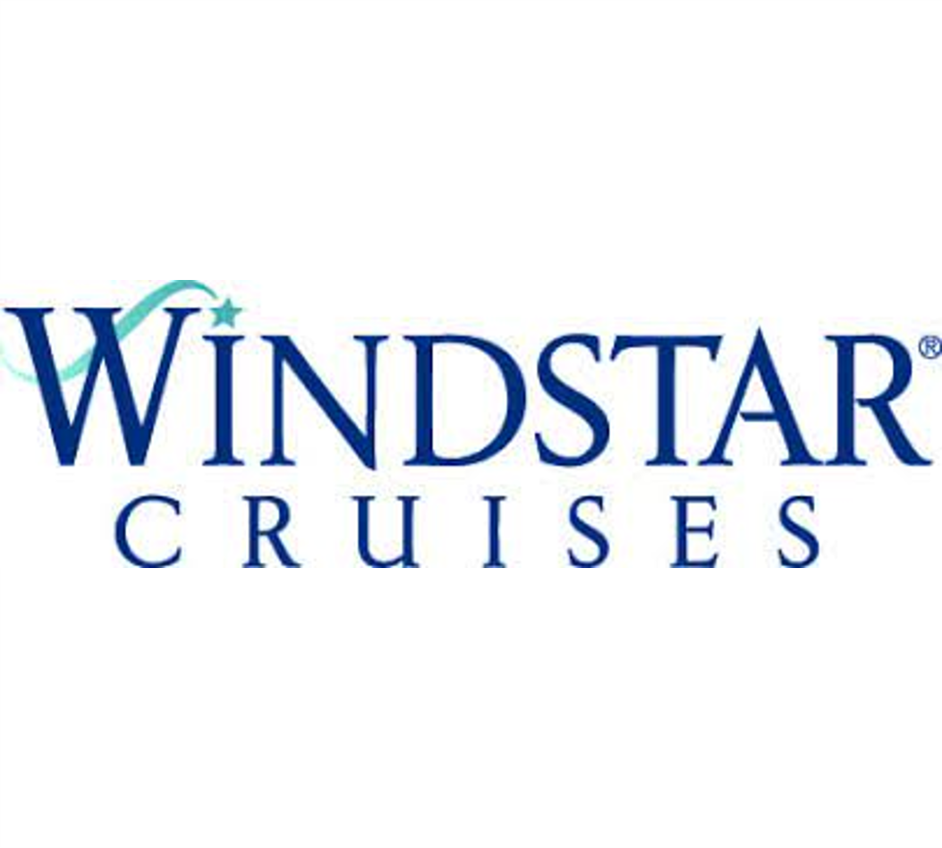 Windstar Cruises logo with teal star and curved line accent